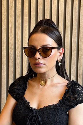 عینک آفتابی قهوه ای زنانه UV400 By Harmony - کد 46248876