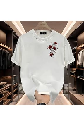 تیشرت سفید مردانه اورسایز LAND MODA - کد 928083837