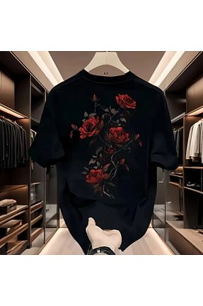 تیشرت مشکی مردانه اورسایز LAND MODA - کد 928083807