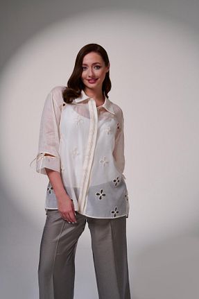 پیراهن سایز بزرگ نباتی زنانه سایز بزرگ DE WHITES - کد 928081267
