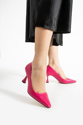 کفش پاشنه بلند کلاسیک صورتی زنانه چرم مصنوعی Güllü Shoes - کد 928089250