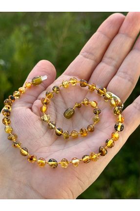 گردنبند جواهر رنگی بچه گانه سنگ طبیعی KEHRİBAREVİ EREĞLİ - کد 745981073