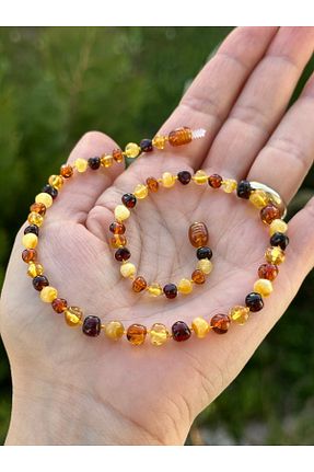 گردنبند جواهر رنگی بچه گانه سنگ طبیعی KEHRİBAREVİ EREĞLİ - کد 745944182