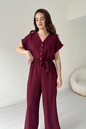 سرهمی زرشکی زنانه آستین کوتاه Aventien - کد 928115842