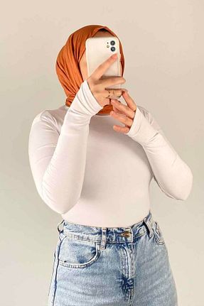 بادی حجاب سفید زنانه پنبه ای lamelif - کد 928124654