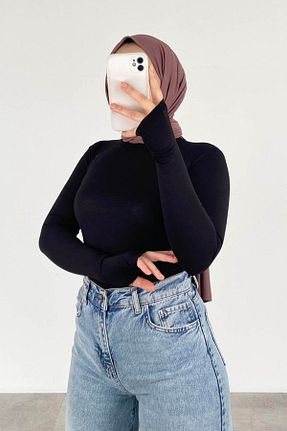 بادی حجاب مشکی زنانه پنبه ای lamelif - کد 928124441