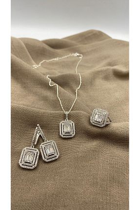 ست نقره سفید زنانه زیرکن SURA SILVER - کد 928129936