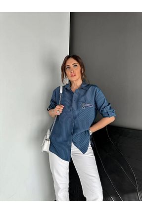 پیراهن سرمه ای زنانه اورسایز QİMYA BUTİK - کد 928127428