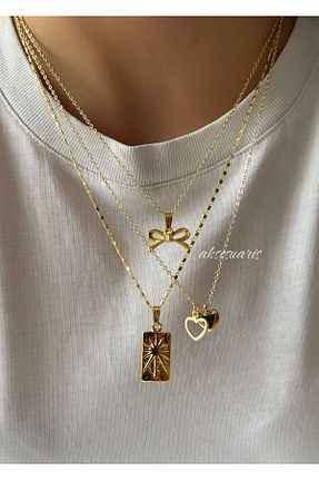 گردنبند جواهر زرد زنانه پوشش لاکی aksesuaris - کد 928146445