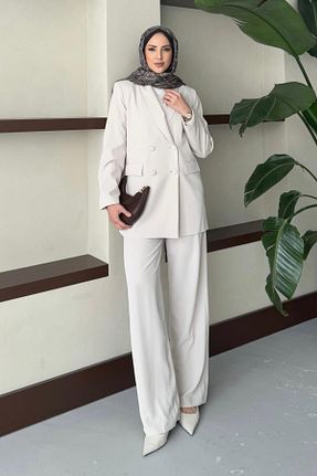 ست بالاتنه و پائین تنه حجاب بژ زنانه رگولار STİLBOON - کد 928153444