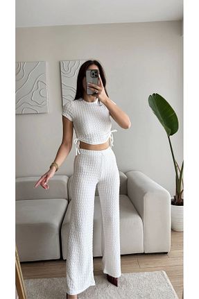 ست بالاتنه و پائین تنه رنگی زنانه بافتنی Zoom Butik - کد 928158731