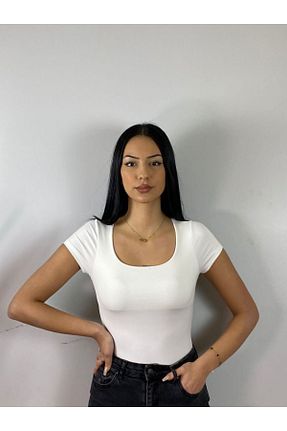 بلوز سفید زنانه کراپ Butik - کد 903144994