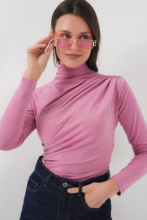 بلوز صورتی زنانه ساده NOSTALJİX - کد 928178826