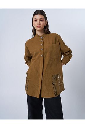پیراهن حجاب قهوه ای زنانه رگولار Kayra - کد 928183308