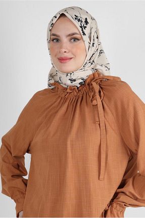 تونیک حجاب نارنجی زنانه پنبه ای Alvina - کد 802125128