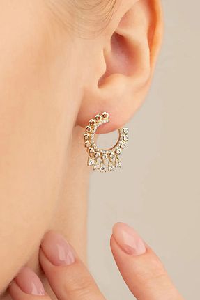 گوشواره طلا زرد زنانه 14 عیار Elef Takı - کد 211927418