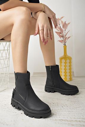 بوت / نیم بوت مشکی زنانه پاشنه ضخیم Nesil Shoes - کد 786840199