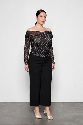 بلوز سایز بزرگ زرشکی زنانه سایز بزرگ LUOKK - کد 928212473