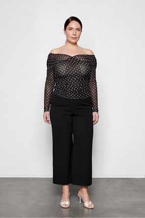 بلوز سایز بزرگ زرشکی زنانه سایز بزرگ LUOKK - کد 928212473