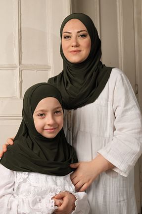 روسری خاکی 100 x 100 HÜRREM BONE - کد 928233356