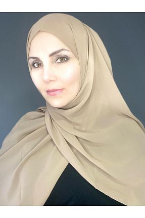 شال بژ زنانه شیفون The Message - کد 928228519