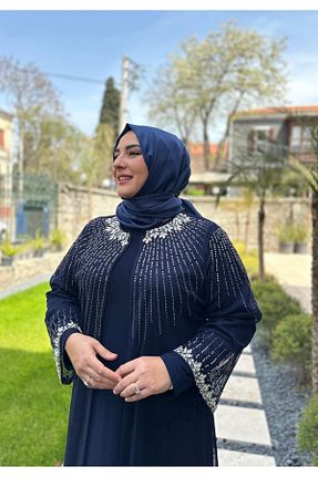 ست بالاتنه و پائین تنه حجاب سرمه ای زنانه رگولار Emsale - کد 928556017