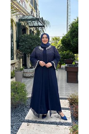 ست بالاتنه و پائین تنه حجاب سرمه ای زنانه رگولار Emsale - کد 928556017