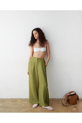 شلوار سبز زنانه کتان balkarconcept - کد 928281025