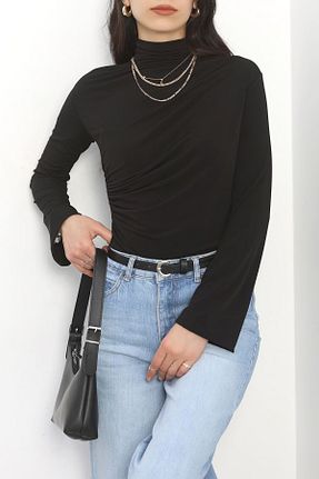 بلوز مشکی زنانه ساده KLE?A - کد 928292675