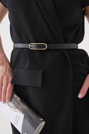 کمربند مشکی زنانه چرم مصنوعی bayansepeti - کد 928292878