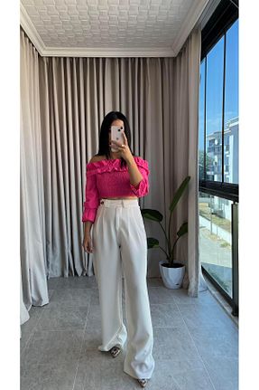 شلوار سفید زنانه پاچه پهن PERAAS - کد 928288494