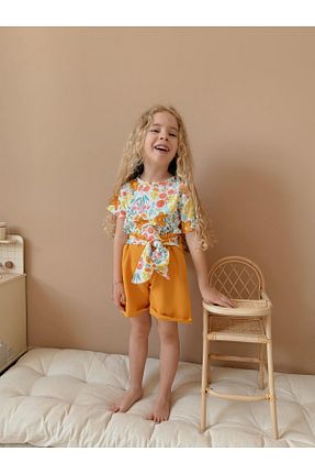 ست بالاتنه و پائین تنه نارنجی بچه گانه بافتنی patriko tekstil - کد 928583222