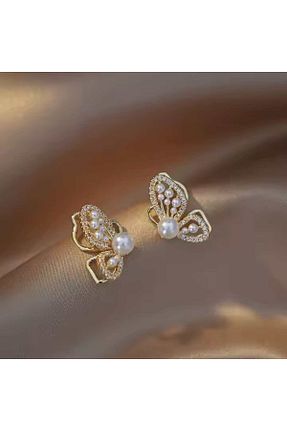گوشواره استیل (فولاد) زرد زنانه HOBİSY GIFT SHOP - کد 928300719