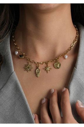 گردنبند استیل ( فولاد ) متالیک استیل (فولاد) SU PERİSİ TAKI BİJUTERİ - کد 928312033