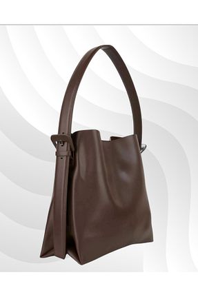 کیف دوشی قهوه ای زنانه چرم مصنوعی Çağlam moda - کد 928388281
