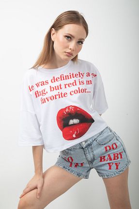 تیشرت سفید زنانه Loose top girl - کد 928320381