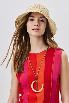 کلاه بژ زنانه حصیر C&CITY - کد 928339336