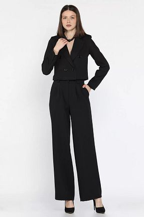 ست بالاتنه و پائین تنه مشکی زنانه بافتنی GÜLSELİ - کد 928320214