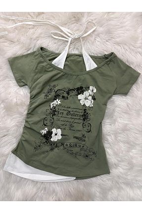 بلوز خاکی زنانه گلدار MODA - کد 928320951