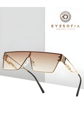 عینک آفتابی قهوه ای زنانه UV400 Eyesofia - کد 774983108
