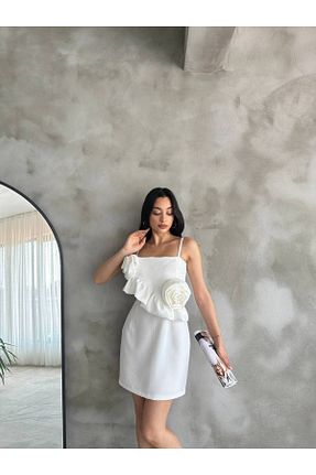 لباس سفید زنانه بافتنی LE CARAMBOLE - کد 928366106