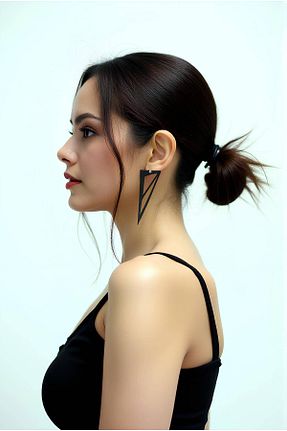 گوشواره جواهر مشکی چرم Angels Passion - کد 928347523