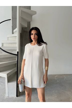 لباس سفید زنانه بافتنی Paraf style - کد 928347827