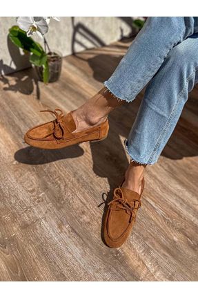کفش لوفر قهوه ای زنانه چرم خالص SİBA SHOES - کد 928637047