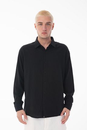 پیراهن مشکی مردانه رگولار Rocqerx - کد 928408002