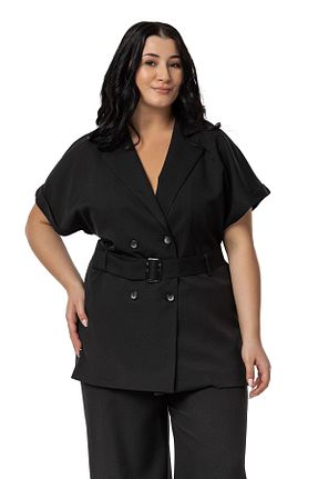ست بالاتنه و پائین تنه سایز بزرگ مشکی زنانه فاق نرمال DISENTIS MODEST - کد 834264095