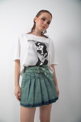 دامن خاکی زنانه جین top girl - کد 928394585