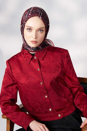 شال زرشکی زنانه پلی استر Madame Polo - کد 928630338