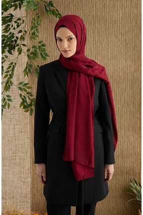 شال زرشکی زنانه پلی استر Fatma Atasoy - کد 928395258
