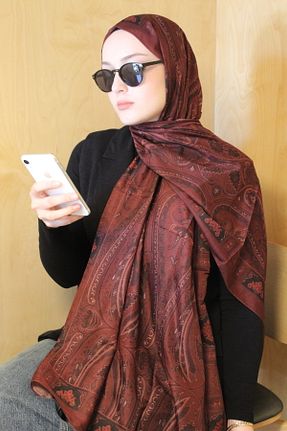 شال زرشکی زنانه پنبه ای Diella - کد 898383893